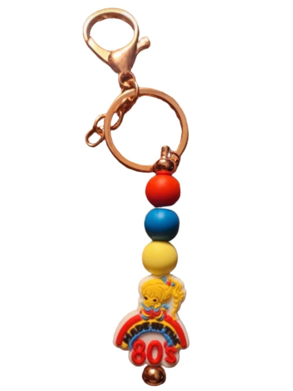 Rainbow Brite Inspired 80s Retro Beaded Keychain